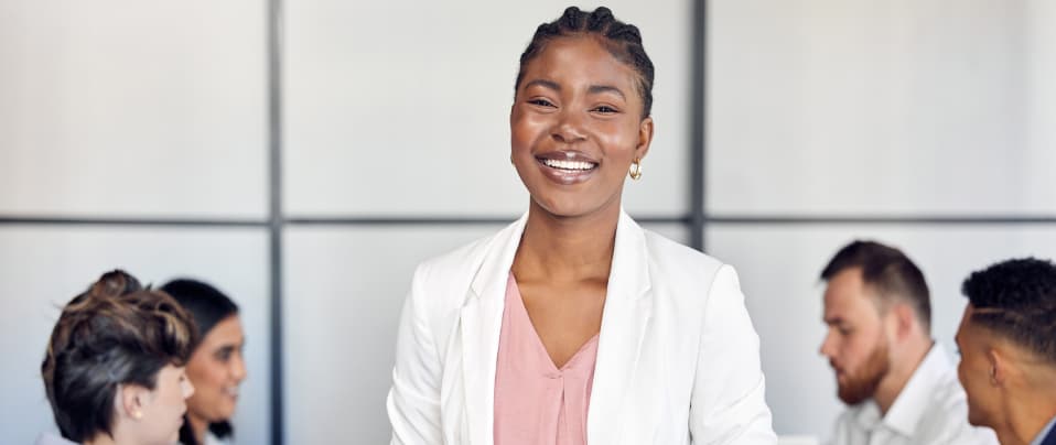 A smiling woman